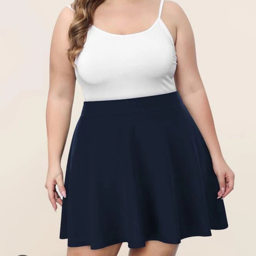 Hanna Nikole Mini Skater Skirt Skort Black  NWOT Size 24W